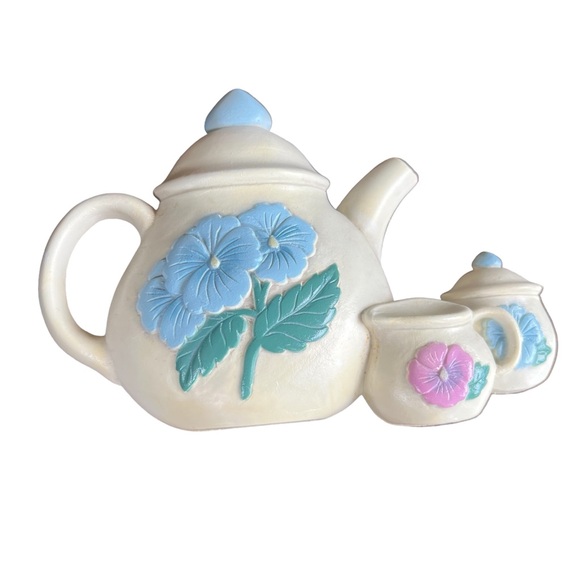 Burwood Products Teapot with Cream and Sugar Creamer And Sugar Dish Wall Art - Picture 6 of 7